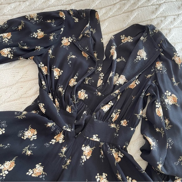 Maje Floral Long Balloon Sleeve Mini Dress, Size 6 US/38 FR - Picture 5 of 13